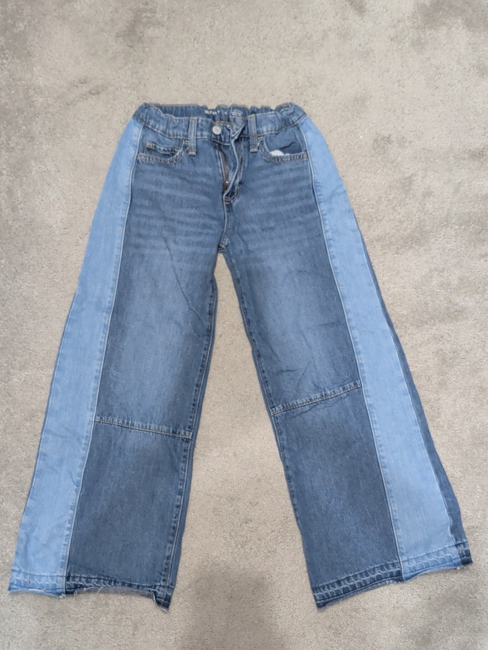 Old Navy Two-Tone Blue Wide Leg Jeans For Girls